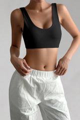 Minimalist Solid U‑Neck Spaghetti Strap Tank Top