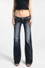 Vintage Ultra Low Rise Washed Flare Jeans