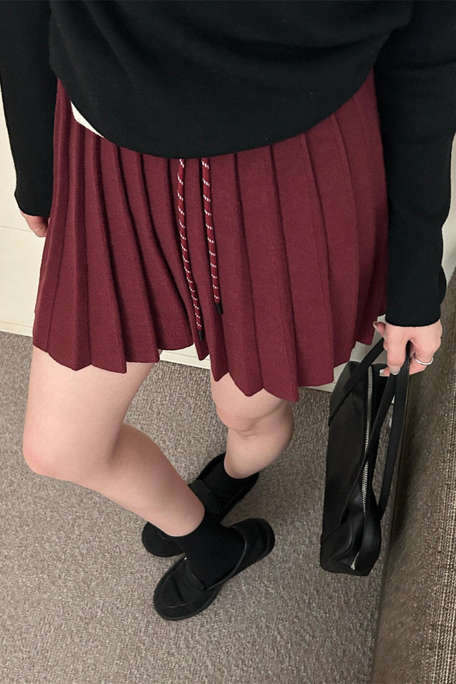 Pleated Knit Mini Skirt Main image
