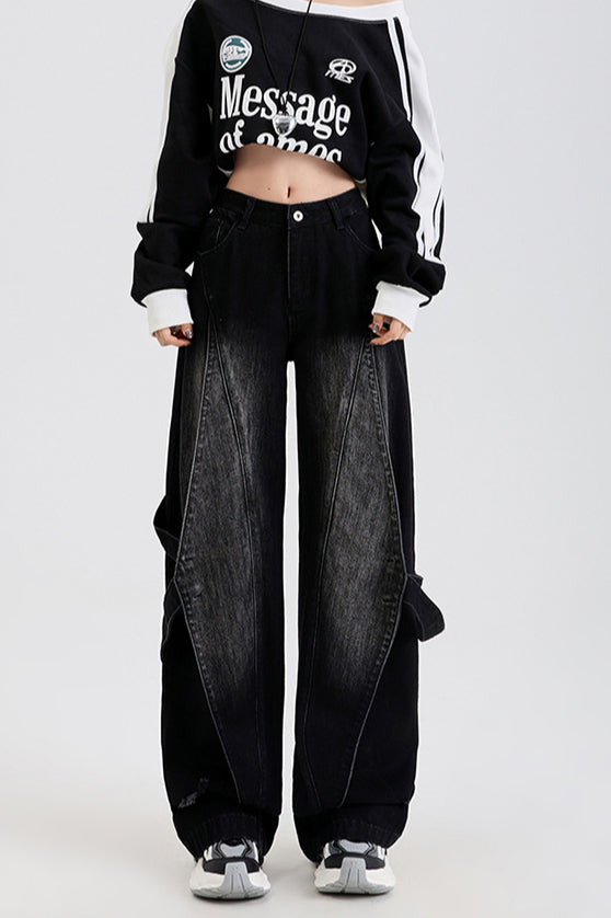 Vintage Washed Patchwork Jeans Secondary image