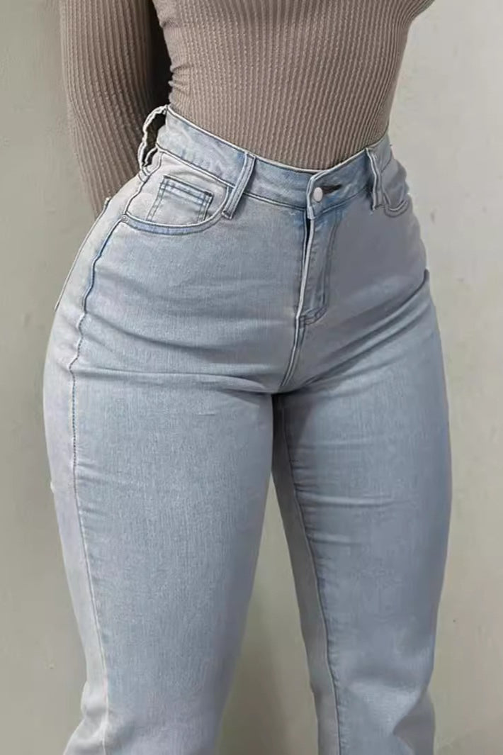 Chic High Waist Stretch Bootcut Jeans Secondary image