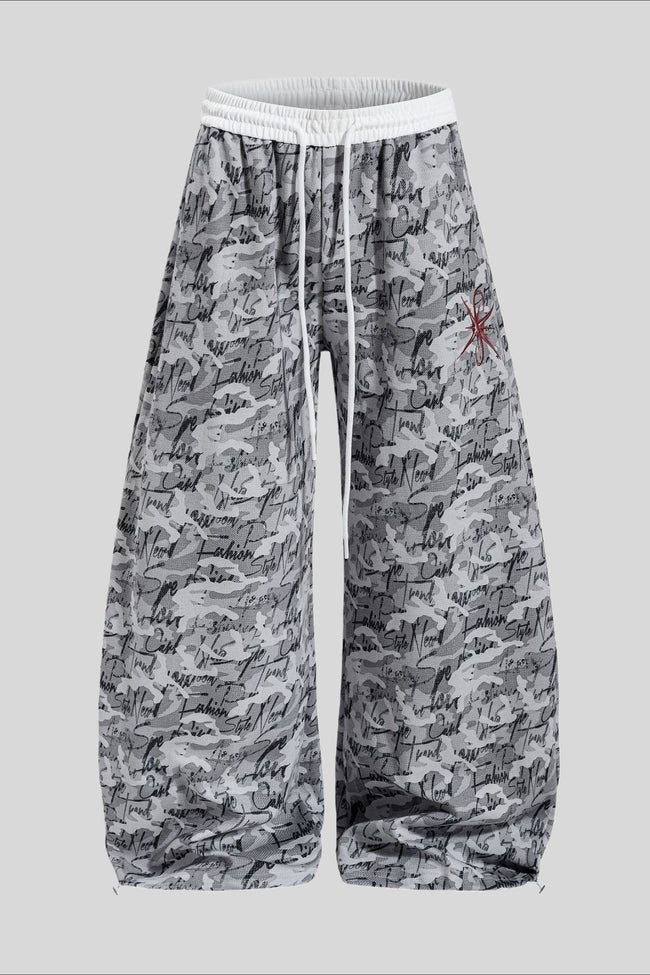 Camo Typography Wide Leg Sweatpants Main image