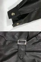 PU Leather Long Sleeve Jacket