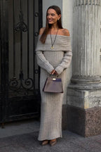 One Shoulder Bodycon Knit Sweater Dress