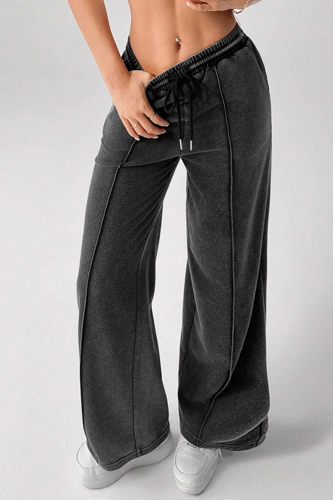 Drawstring Low Rise Washed Loose Straight Jeans Main image
