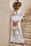 V Neck Long Sleeve Flowy Maxi Boho Dress