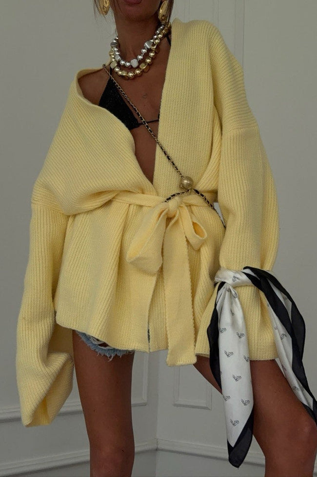 Belted Midi Cardigan S / Yellow Main image
