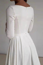 Three Quarter Sleeve Pocket Formal Dress