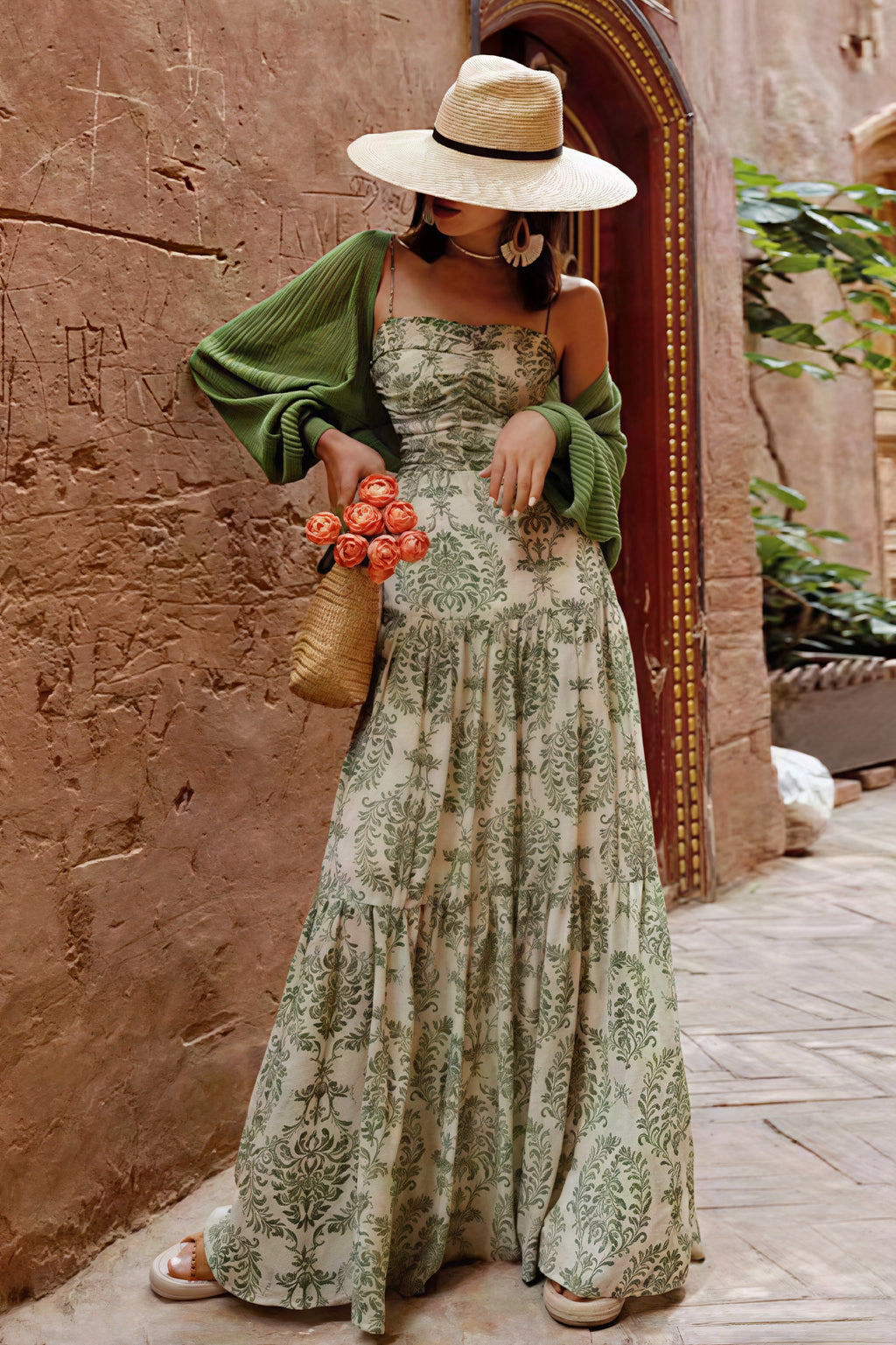 Chiffon Spaghetti Strap Maxi Boho Dress