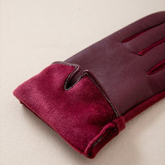 Touchscreen Suede Lined Leather Gloves