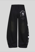 Washed Script Barrel Leg Sweatpants