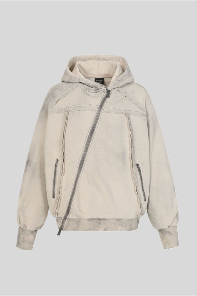Deconstructed Seam Zip Pocket Pullover Hoodie Main image
