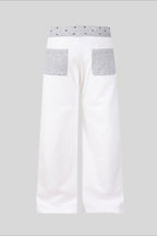 Rhinestone Graphic Patch Wide Leg Sweatpants