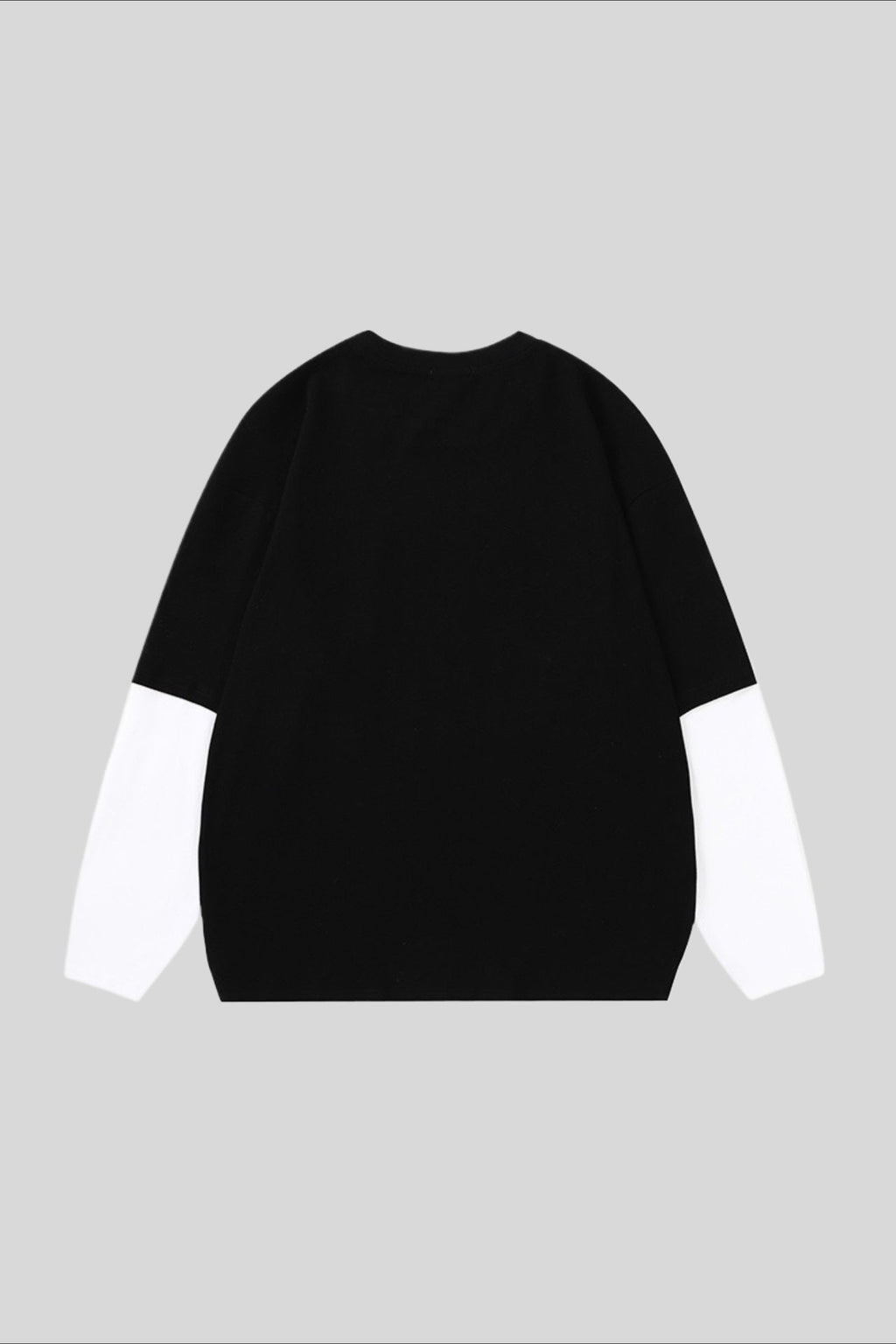 Cartoon Graphic Contrast Layered Long Sleeve Tee