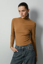Stacked Neck Thermal Stretch Knit Top
