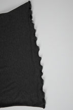 Solid U Neck Lace Trim Slim Fit Tee