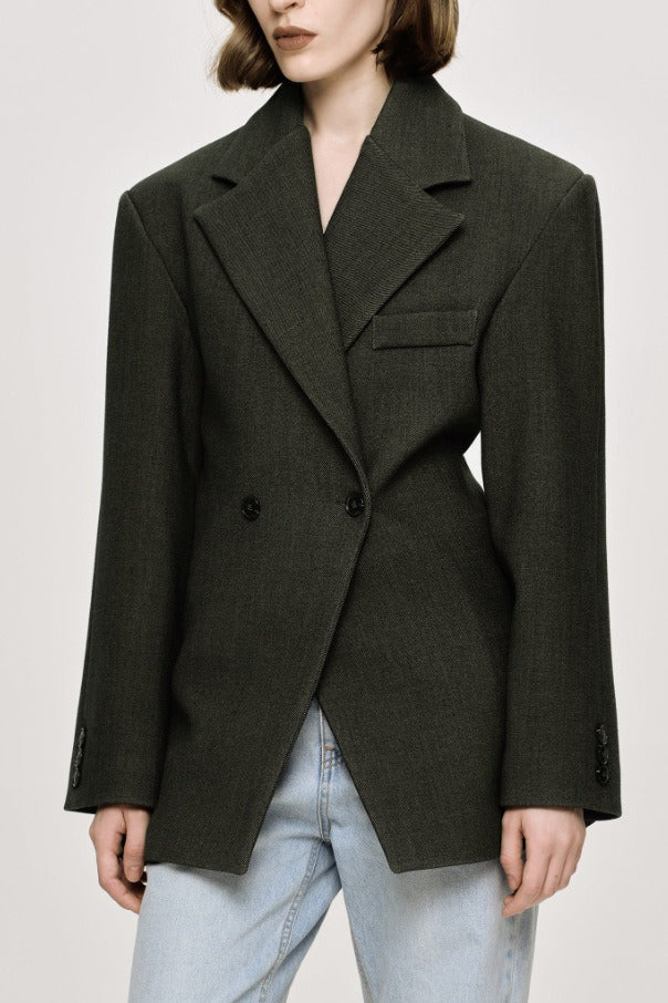 Lapel Relaxed Fit Blazer Black / M Main image