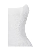 Kadi White Cotton Drop Graceful Waist Corset Mini Dress Dresses