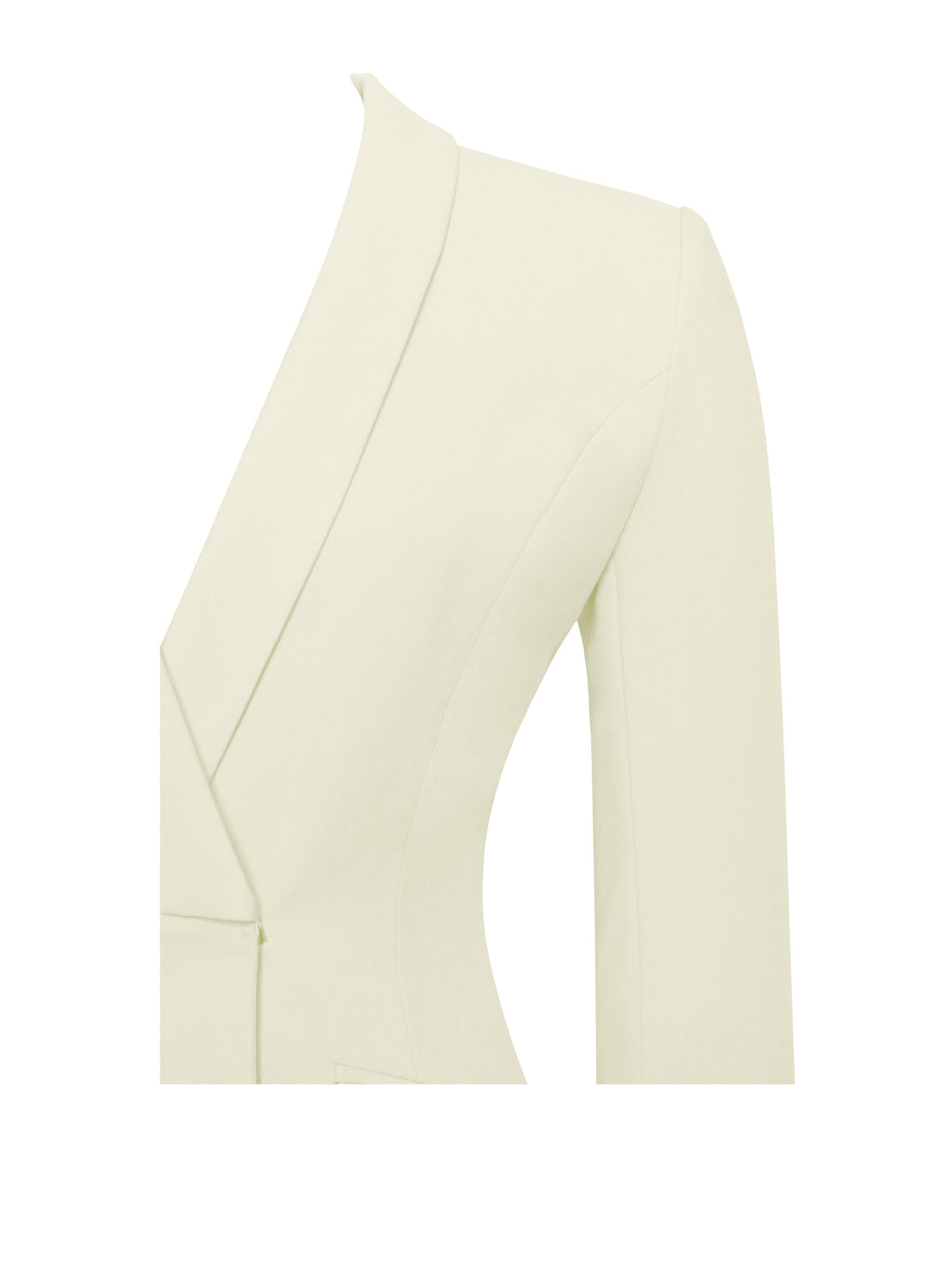 Madeline Pearl White Charming Feather Trim Blazer Dress