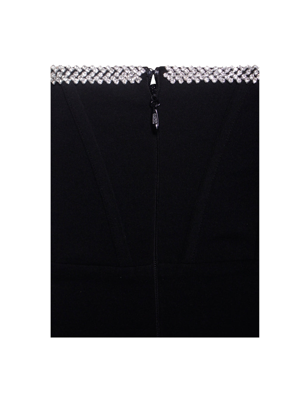 Annika Black Off Shoulder Long Trendy Sleeve Corset Dress With Crystal Trim Dresses