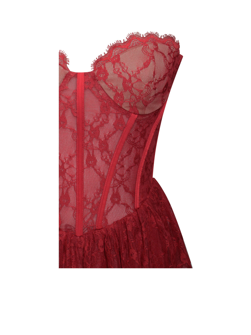 Quennell Burgundy Lace Charming Corset Maxi Dress Dresses