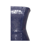 Ramona Navy Sequin Strapless Graceful High Slit Maxi Dress Dresses