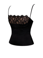 Padma Black Satin Charming Lace Bustier Corset Top Tops