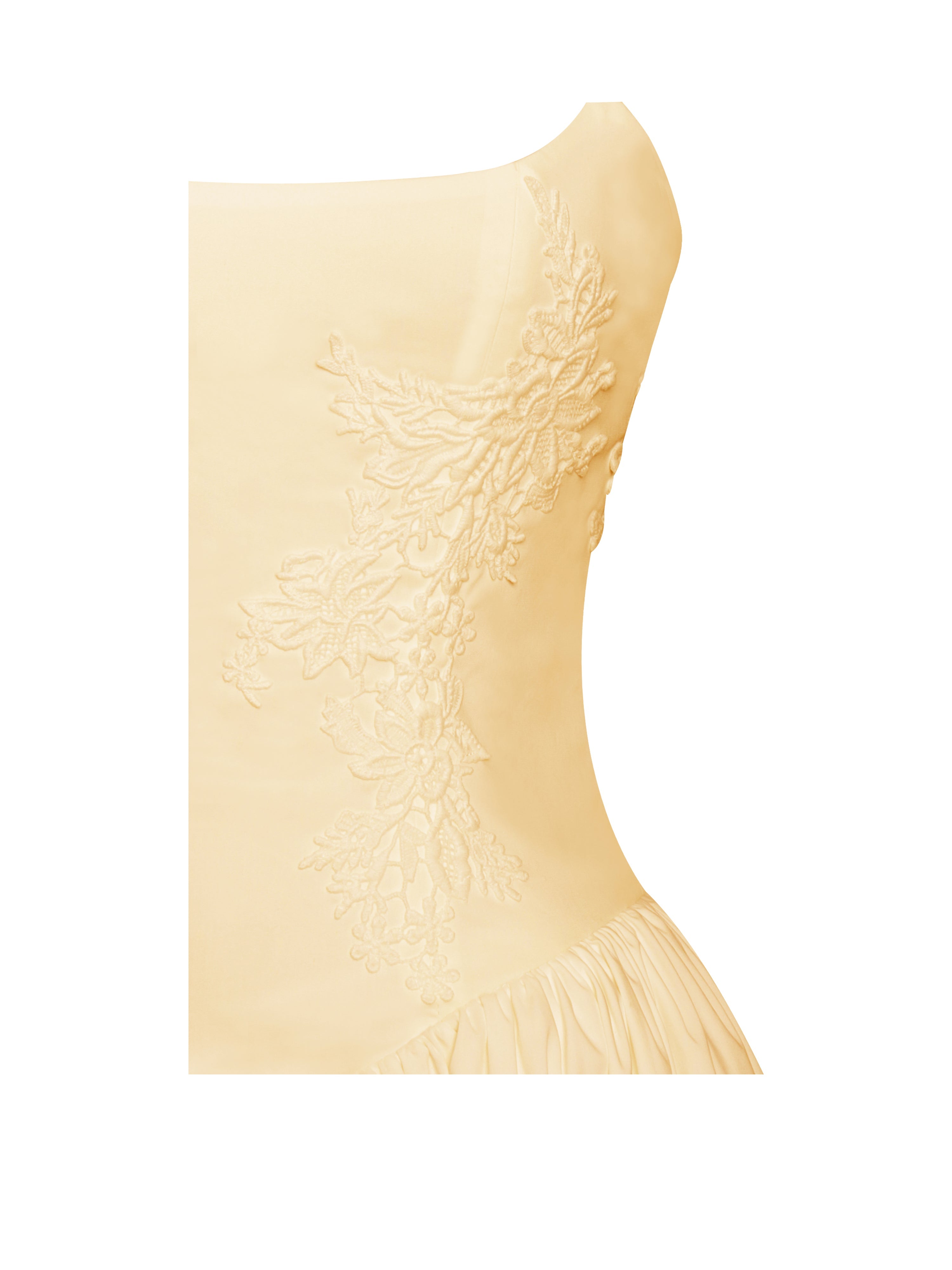 Kadi Yellow Cotton Drop Graceful Waist Corset Mini Dress Dresses