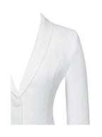 Delia White Blazer Charming Dress with Pleated Detail Dresses