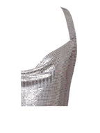 Serenity Silver Stylish Copper Mesh Dress Dresses