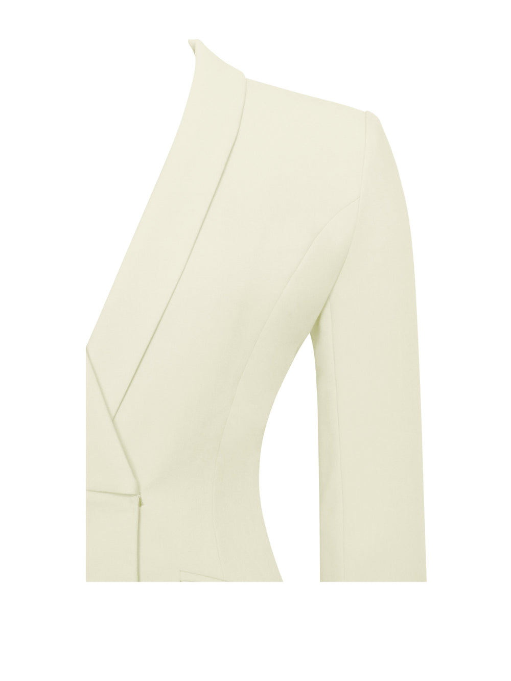 Madeline Pearl White Charming Feather Trim Blazer Dress