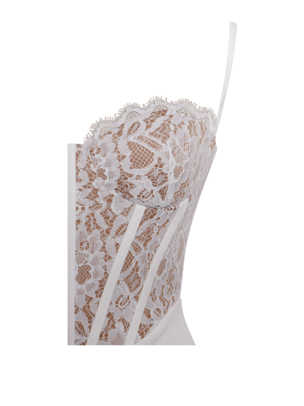 Junia White Lace Charming Corset Maxi Dress Dresses