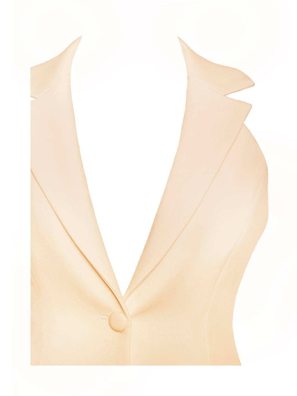 Reyna Beige Backless Charming Pleated Mini Blazer Dress Dresses