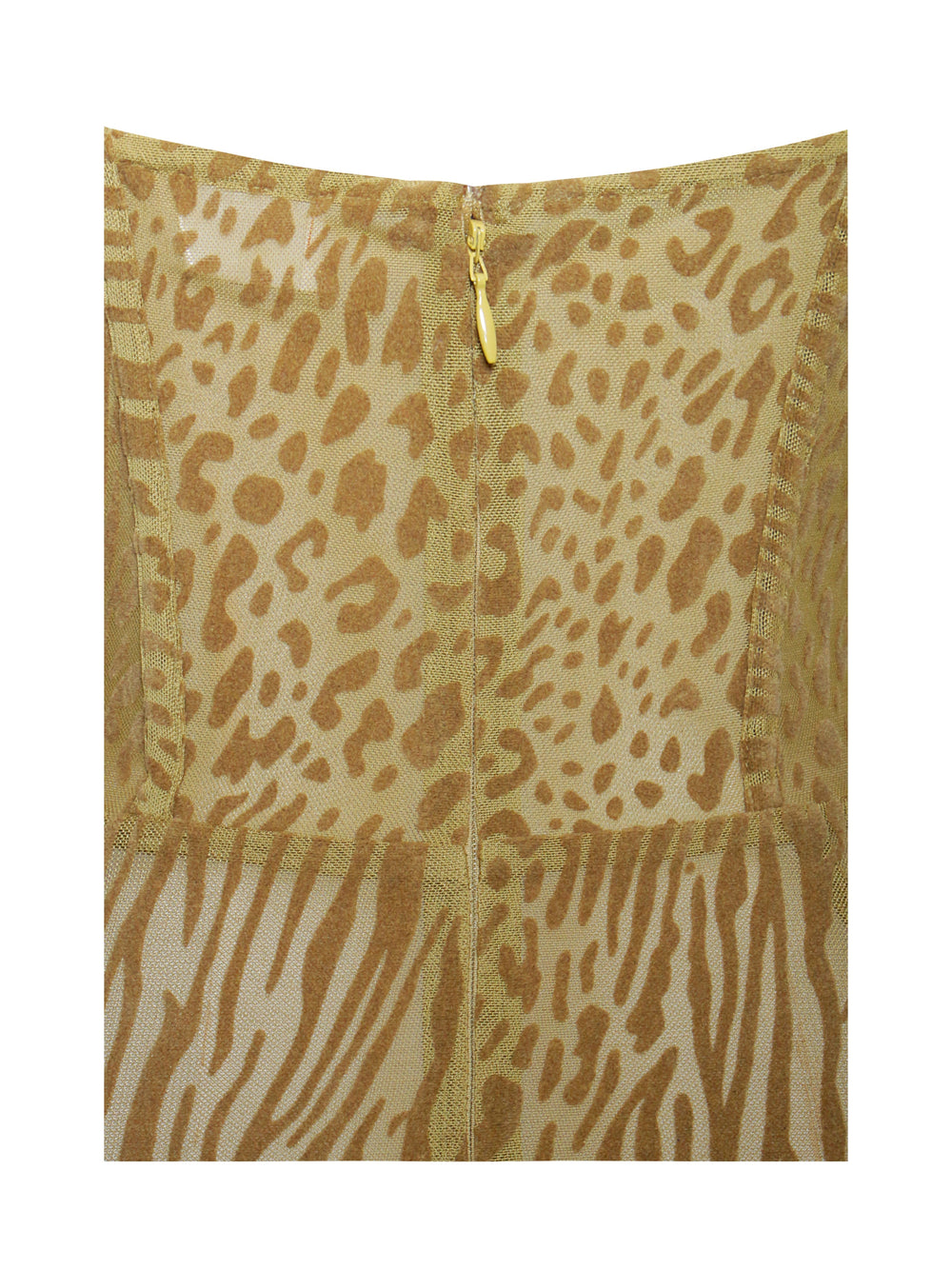 Ulani Gold Burnout Velvet Graceful Detail Mesh Maxi Dress Dresses