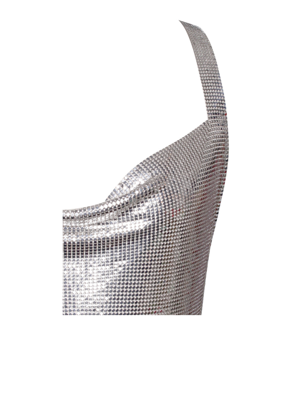 Serenity Silver Stylish Copper Mesh Dress Dresses