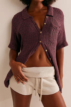 Solid Knit Drawstring Bodycon Casual Shorts