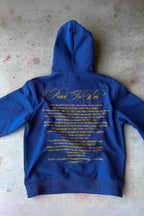 Blue Cross Graphic Washed Pullover Hoodie