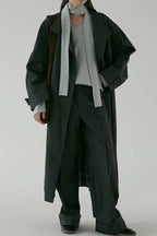 Oversized Stand Collar Long Casual Overcoat