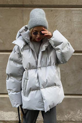 Heavy Duty Zipped Hooded Puffer Jacket