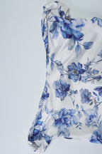 One Shoulder Twist Front Slim Long Floral Dress