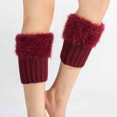 Short Feather Yarn Foldover Boot Cuffs