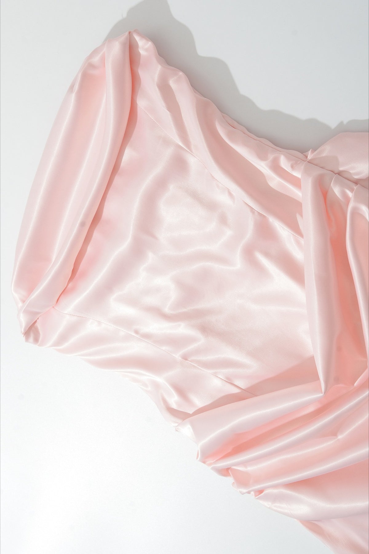 Strapless Satin Scarf Draped Cocktail Dress