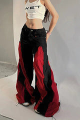 Harajuku Patchwork Wide Fit Jeans