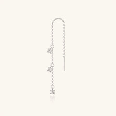 Micro Pave Diamond Fringe Chain Threader Earrings