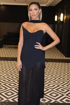 Stretch Tulle Bandage Mesh Formal Dress
