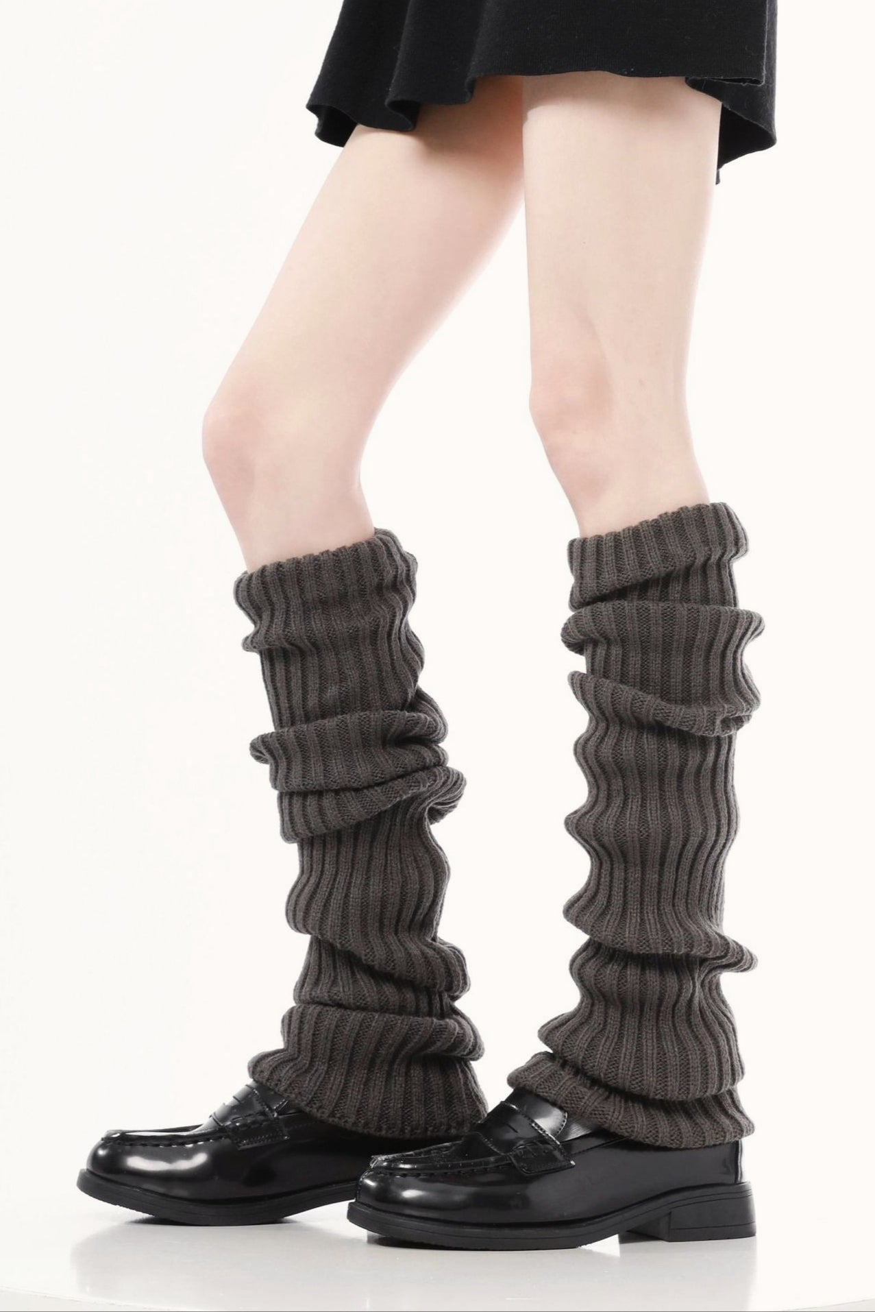 Textured Knit Bell Bottom Long Leg Warmers Secondary image