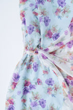 Double Layer Sheer Halter Floral Skirt Set