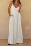Ivory Cami V Neck Waist Maxi Dress