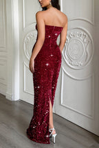 Strapless Bow Maxi Party Dress