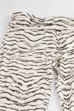 Zebra Print Contrast Low Rise Slim Flare Pants